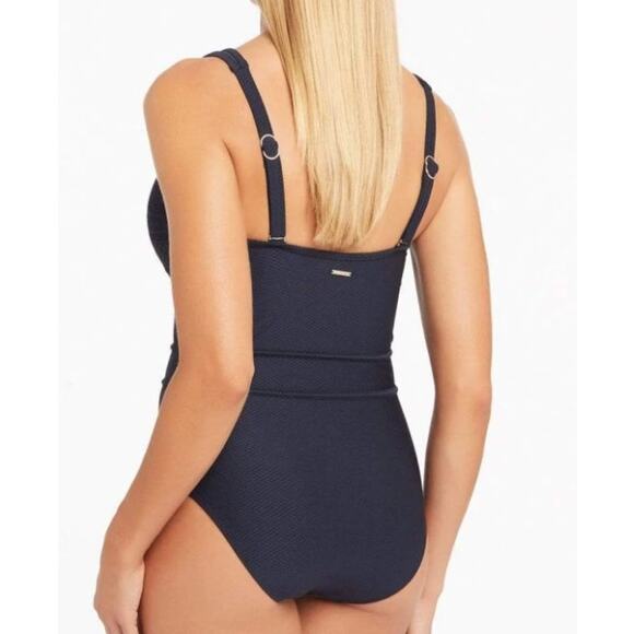 Sea Level Amazing Lace Spliced Plunge One Piece With Ladder Lace Size 12 - Picture 10 of 10